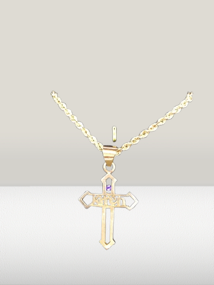 Elegant Gold Cross Pendant with Chain